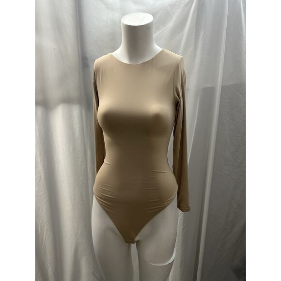 SUUKSESS Women V Neck Long Sleeve Bodysuit Thong Sz S - Picture 1 of 4